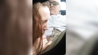 Voluptuous teen is going to blow her daddy in public just because