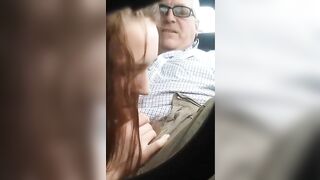 Voluptuous teen is going to blow her daddy in public just because