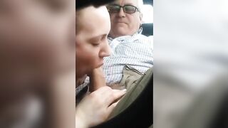 Voluptuous teen is going to blow her daddy in public just because
