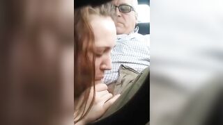Voluptuous teen is going to blow her daddy in public just because