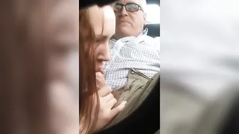 Voluptuous teen is going to blow her daddy in public just because
