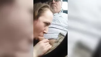 Voluptuous teen is going to blow her daddy in public just because