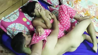 Siblings with nothing better to do end up fucking with mommy next to them