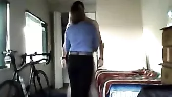 Incest sex scene showing a short hair hottie getting fucked in missionary