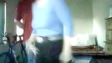 Incest sex scene showing a short hair hottie getting fucked in missionary