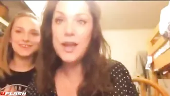 Mom and daughter in a taboo incest flashing scene with hot teasing