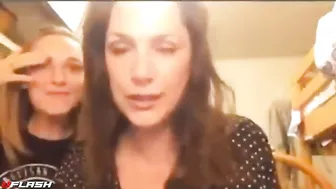 Mom and daughter in a taboo incest flashing scene with hot teasing