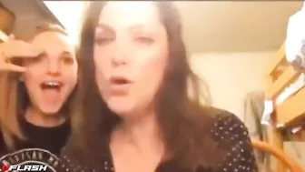 Mom and daughter in a taboo incest flashing scene with hot teasing