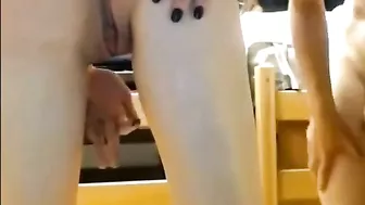 Horny girl engages in hardcore fucking with standing doggystyle pleasures