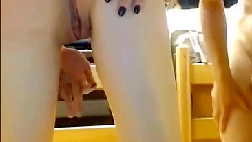 Horny girl engages in hardcore fucking with standing doggystyle pleasures