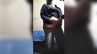 She has her boobs on display of as he fucks her tight little pussy