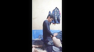 She has her boobs on display of as he fucks her tight little pussy