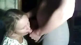 Subby daughter is going to suck daddy's fat cock in a taboo movie