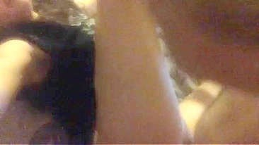 Gorgeous, thin, brunette records daddy's dicking in a selfie style vid