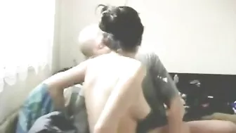 Horny older guy hammers her  in different ways in real incest leak