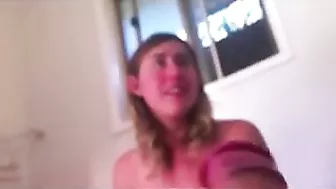 Gently yanking her legs apart, this dude is going to LOVE sister's hole