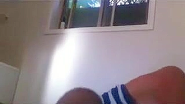 Gently yanking her legs apart, this dude is going to LOVE sister's hole