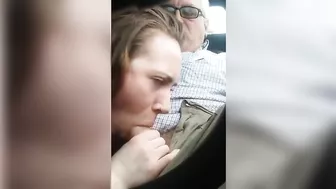 Her eyes open when she groans and she sucks on dad's hard cock today