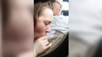 Her eyes open when she groans and she sucks on dad's hard cock today