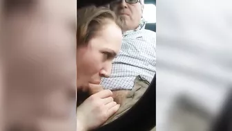 Her eyes open when she groans and she sucks on dad's hard cock today