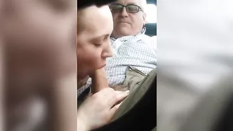 Her eyes open when she groans and she sucks on dad's hard cock today