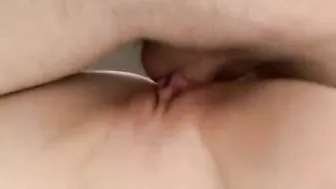 Clearly wet and clean shaved cunt is going to get screwed with passion