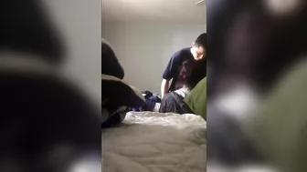 Barely legal son is already ready to fuck his mommy's pretty mouth