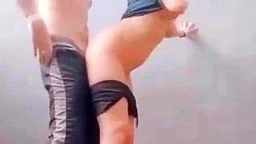 Fast and furious outdoor fuck with a sporty sister getting screwed hard