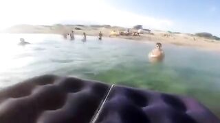 Blowjob from a daughter who is working hard on her stepdad's cock in public