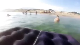 Blowjob from a daughter who is working hard on her stepdad's cock in public