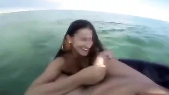 Blowjob from a daughter who is working hard on her stepdad's cock in public