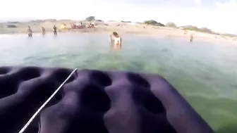 Blowjob from a daughter who is working hard on her stepdad's cock in public