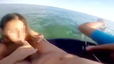 Blowjob from a daughter who is working hard on her stepdad's cock in public