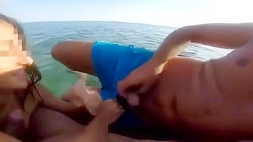 Blowjob from a daughter who is working hard on her stepdad's cock in public