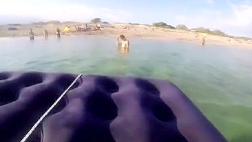 Blowjob from a daughter who is working hard on her stepdad's cock in public