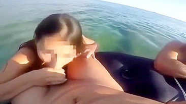 Blowjob from a daughter who is working hard on her stepdad's cock in public