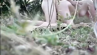 Siblings fucking around in a taboo outdoor incest flick, all vintage