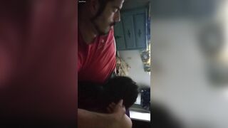Lusty brunette taking care of that hard cock with her needy mouth
