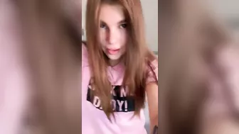 Girl dressed in pink encourages daddy to spank her into submission