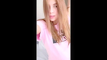 Girl dressed in pink encourages daddy to spank her into submission