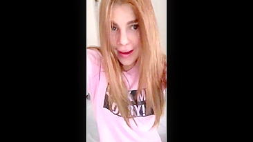 Girl dressed in pink encourages daddy to spank her into submission