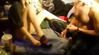 Brunette trailer trash hoe is going to get fucked by her stepfather