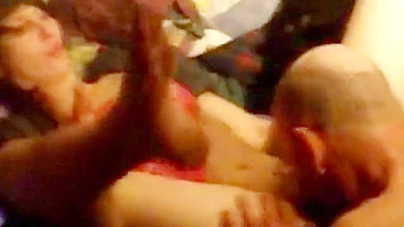 Brunette trailer trash hoe is going to get fucked by her stepfather