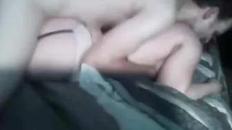 Prone boning with a meaty ass lady who needs his dick from behind too