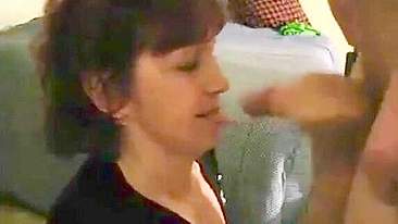 With one hand around her back of the head, he will dominate incest mom