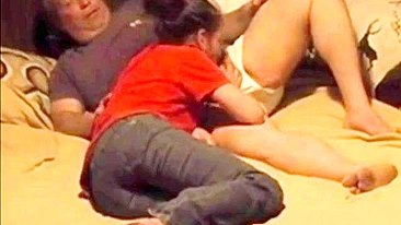 Big white cock gets right into her mouth in a n incest oral fuck sesh