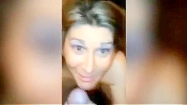 Dude begins fucking her mouth with hip thrusts and it is just the tip