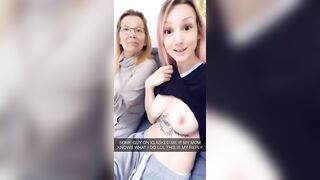 She pulls her chest out and teases alongside her fucked up taboo momma