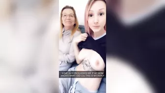 She pulls her chest out and teases alongside her fucked up taboo momma