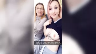 She pulls her chest out and teases alongside her fucked up taboo momma